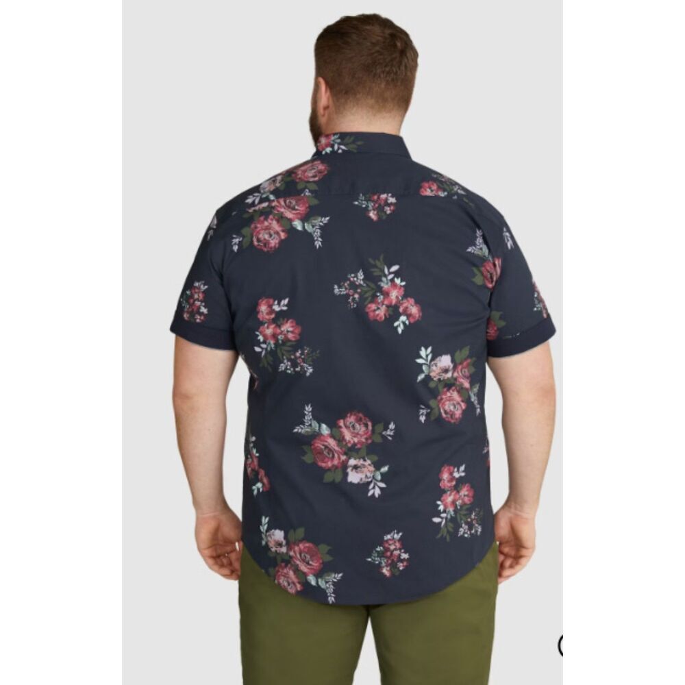 Johnny Bigg Navy Kennedy Floral Stretch Shirt NWT 5XL NWT - Picture 2 of 7